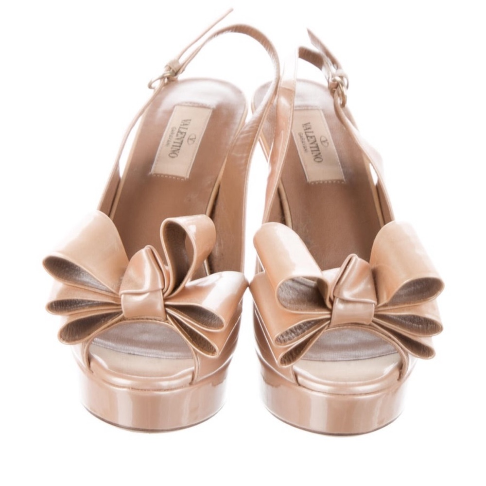 Valentino nude wedge shoes